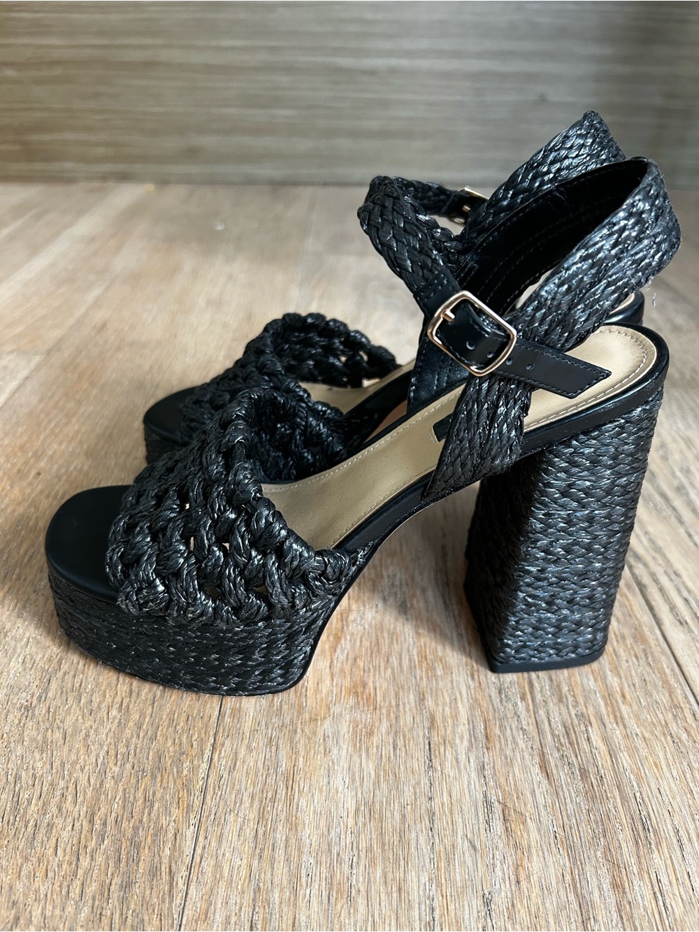 Nine West Woven Platform Block Heel